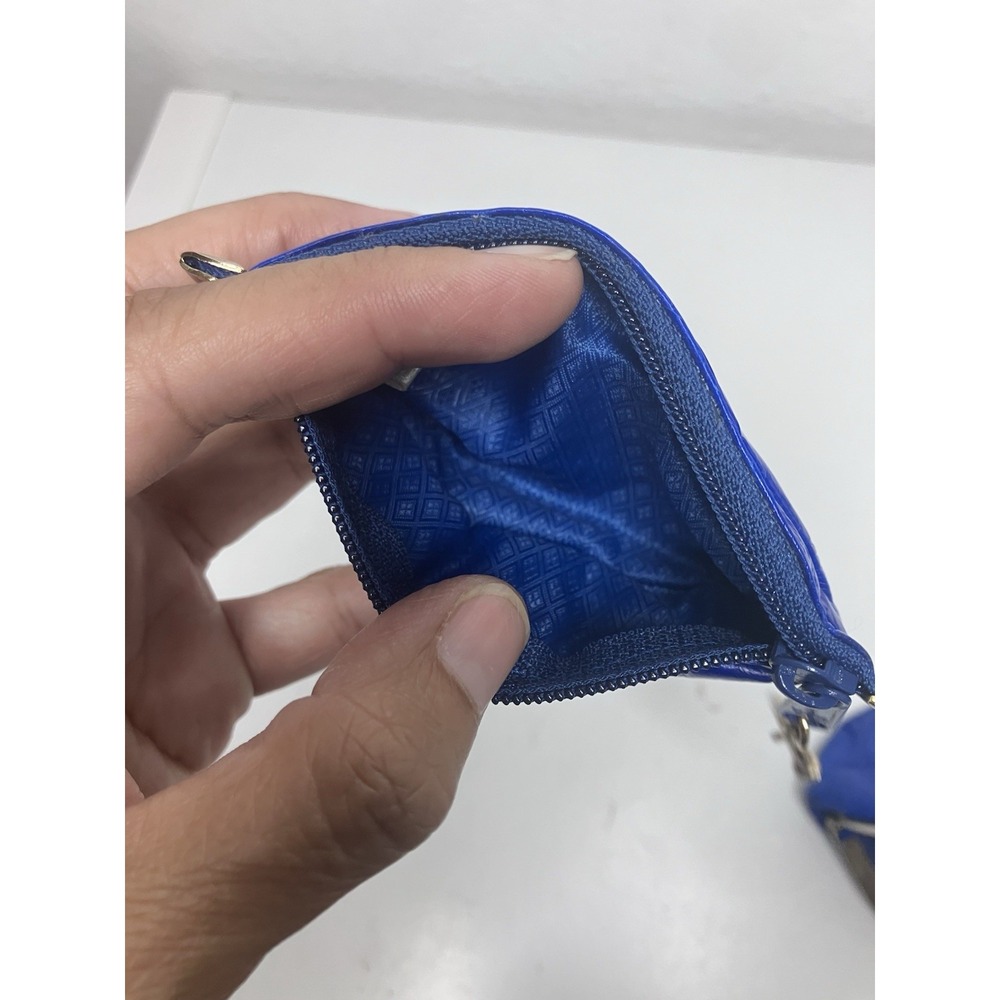 VTG Rare Blue Eel Skin Keychain + Double Kiss Lock Coin Purses Korea Gold Frame - Picture 11 of 12